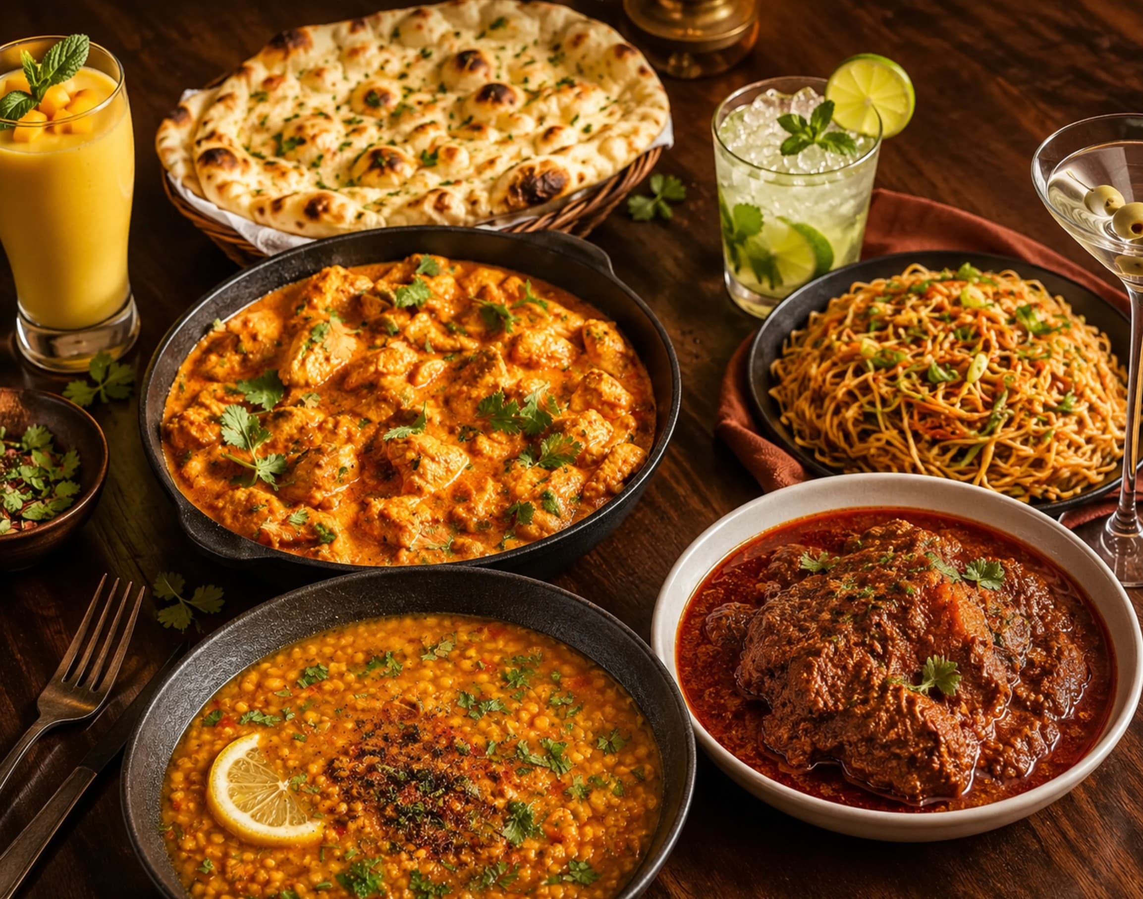 Restaurant hero background showcasing our signature dishes
